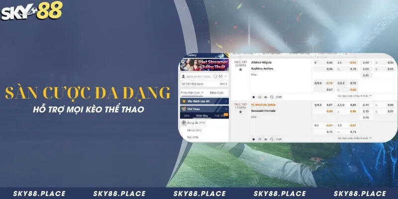 SKY88 – Nhà Cái Cá Cược Thể Thao Uy Tín Hàng Đầu 2026 6 Sàn cược đa dạng, hỗ trợ mọi kèo thể thao